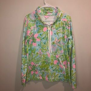 Lilly Pulitzer Jacket floral print bright half zip